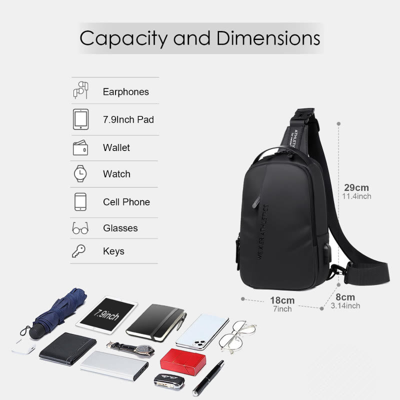 Wasserdichte Schultertasche Outdoor Casual Brusttasche für Wandern Radfahren Reisen 