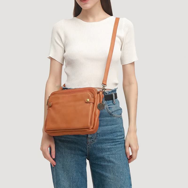 Weiche PU-Clutch mit mehreren Taschen, Vintage-Umhängetasche