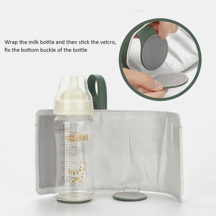 Wasserflasche Tragetasche für Baby tragbares Leder verstellbares Heizbecher-Set