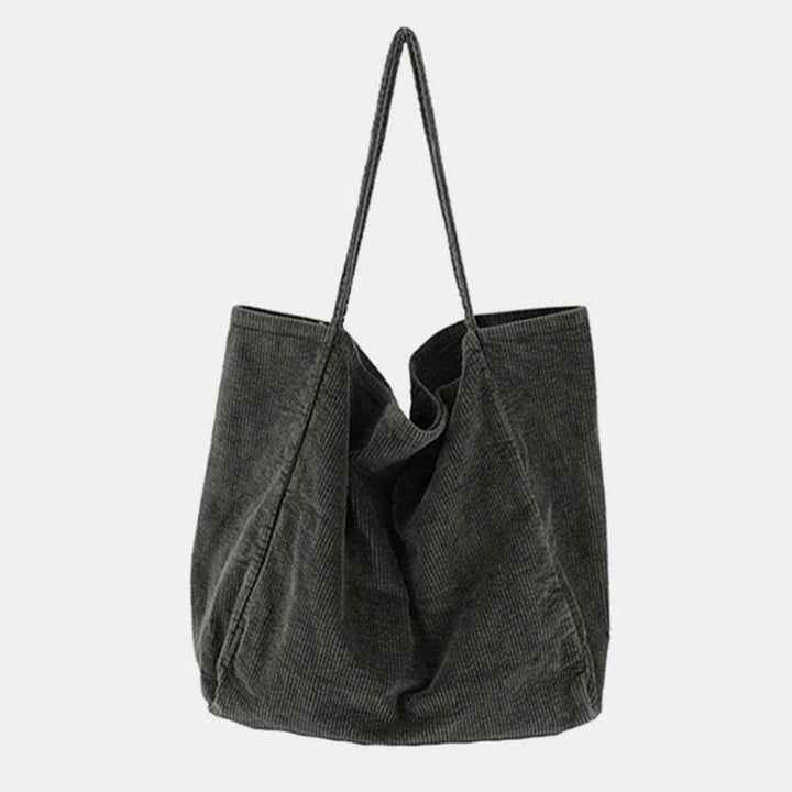 Extra große Cord-Tragetasche, lässige Einkaufstasche, Schulterhandtasche