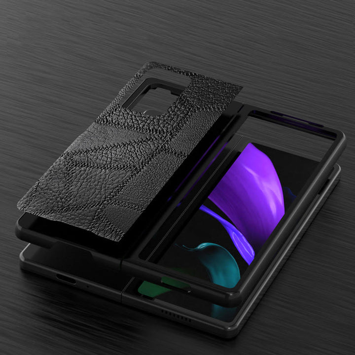 Handyhülle aus echtem Leder für Samsung, bruchfeste Schutzhülle