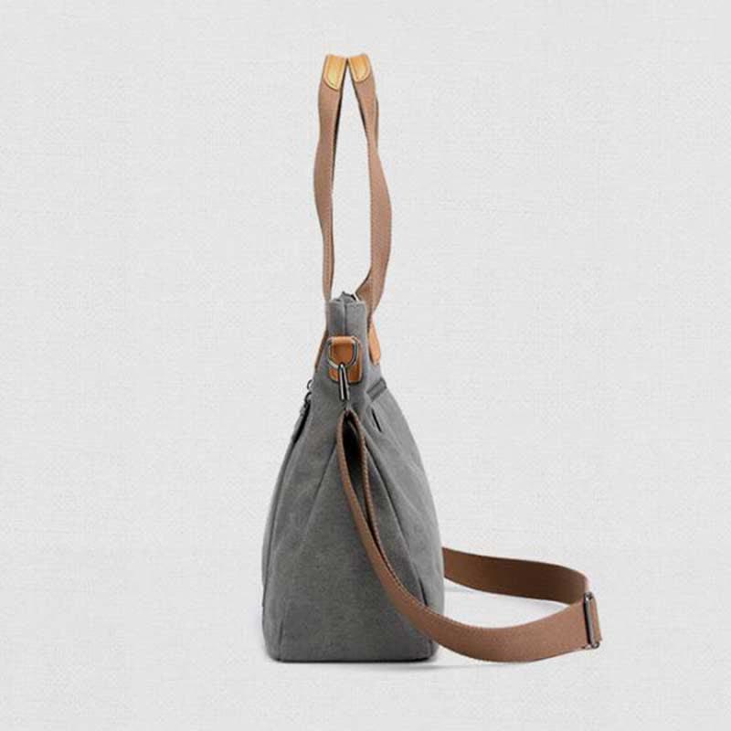 Handtasche aus Canvas mit Blumendruck für Damen, Henkeltasche oben, Umhängetasche