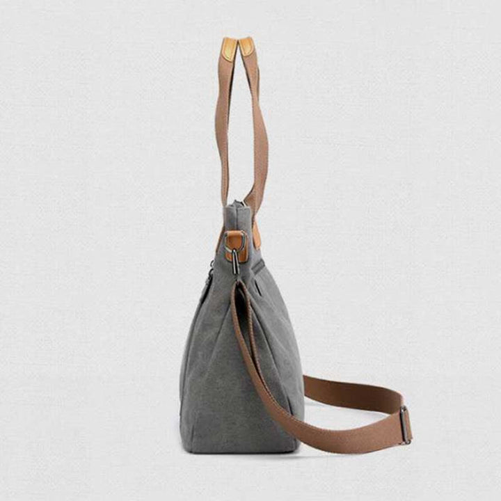 Handtasche aus Canvas mit Blumendruck für Damen, Henkeltasche oben, Umhängetasche