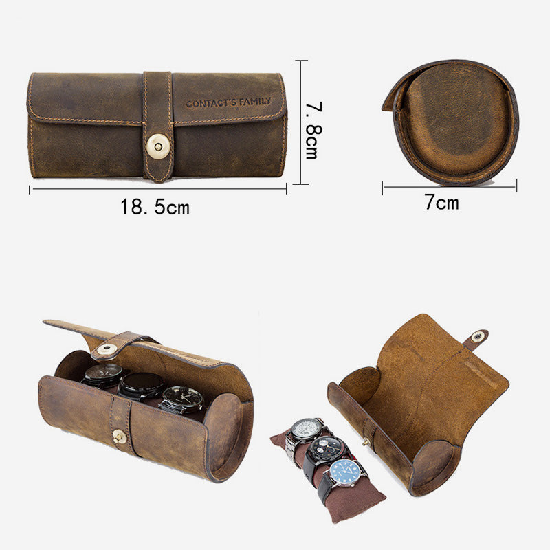 Unisex Vintage Roll Aufbewahrungstasche für Uhren