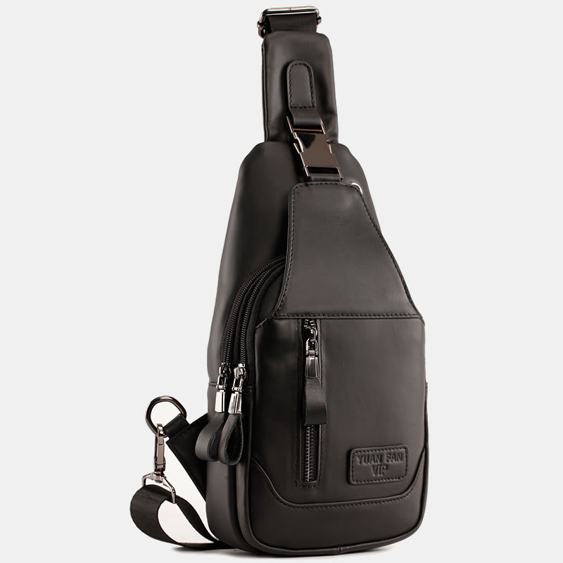 Multifunktions-Schultertasche aus echtem Leder im Vintage-Stil