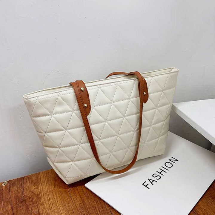 Große Kapazität Tragetaschen Gesteppte Leder Schultertasche Damen Handtasche