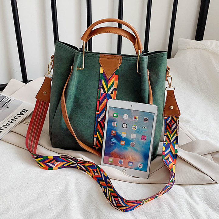 Top-Griff-Tasche für Damen, Vintage, mattiert, große Kapazität, zweiteilige Umhängetasche