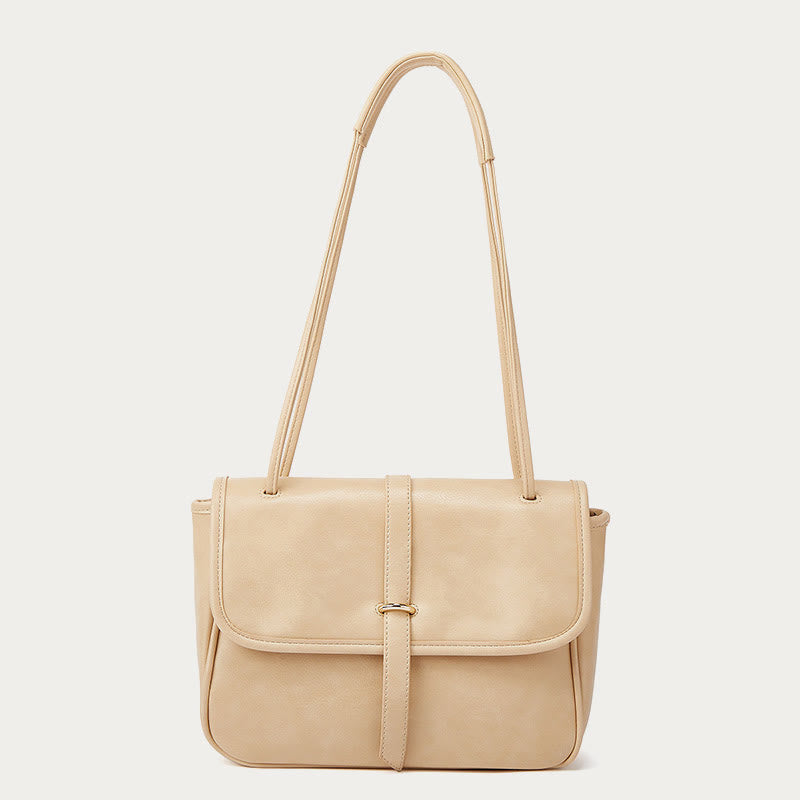 Umhängetasche für Damen mit dickem Griffriemen, weiche Ledertasche