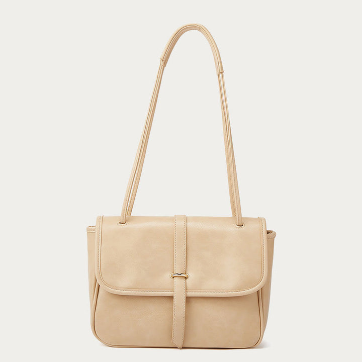 Umhängetasche für Damen mit dickem Griffriemen, weiche Ledertasche