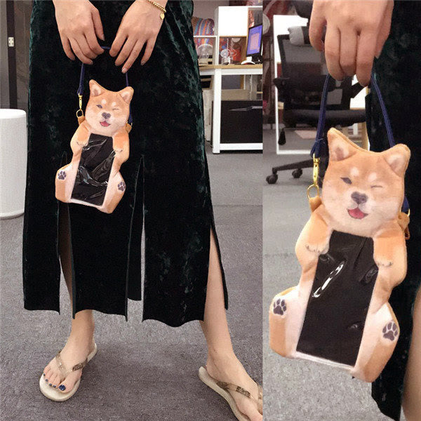 Handytasche für Damen, süßer Shiba Inu, transparenter Touchscreen