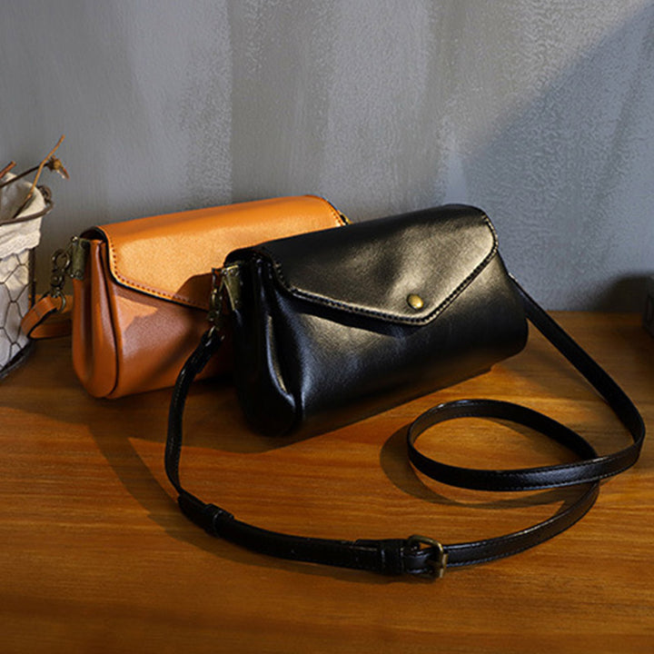 Retro Echtleder Handgemachte Umhängetasche Multi-Slot Schultertasche