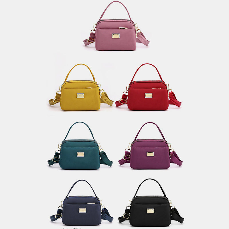 Leichte Umhängetasche aus Nylon mit mehreren Taschen für Damen, 3-lagig