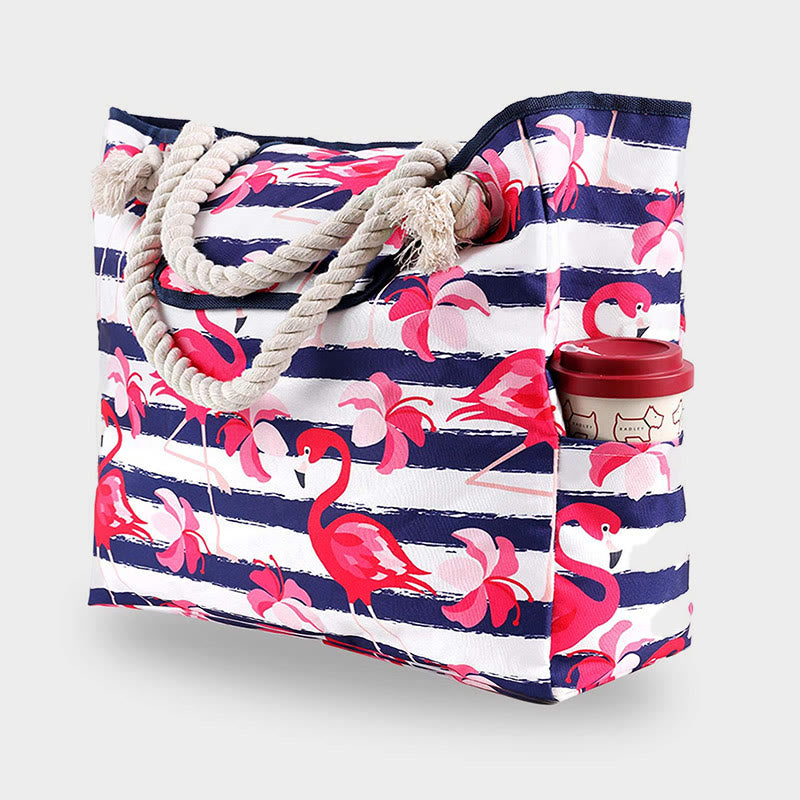 Sommer-Strandtasche für Damen, bedruckte Canvas-Handtasche mit großer Kapazität