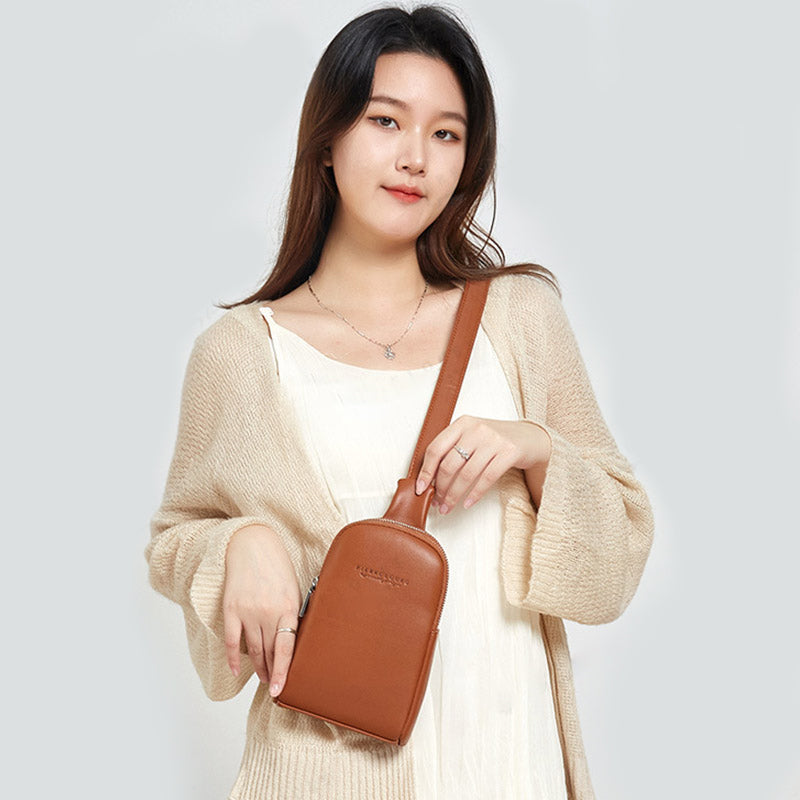 Leichte, lässige Schultertasche für Damen, kleiner Umhängerucksack aus PU-Leder