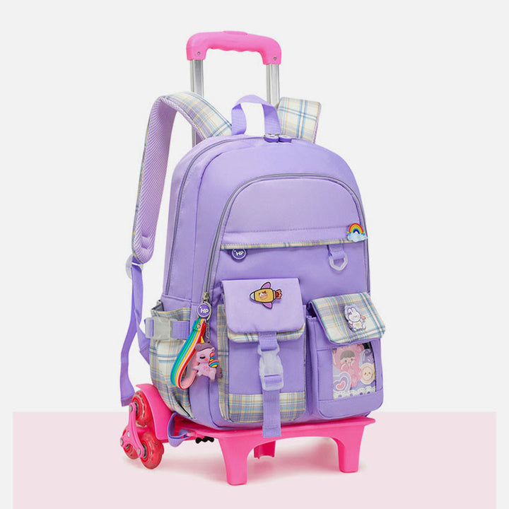 Schulrucksack für Kinder mit süßem Muster und Rollen