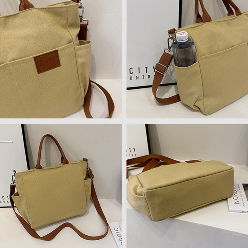 Einfache Tragetasche für Damen, täglich tragbar, Umhängetasche aus Canvas
