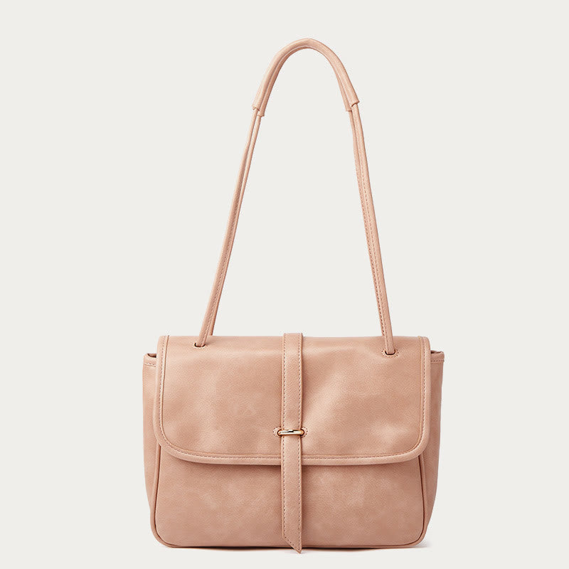 Umhängetasche für Damen mit dickem Griffriemen, weiche Ledertasche