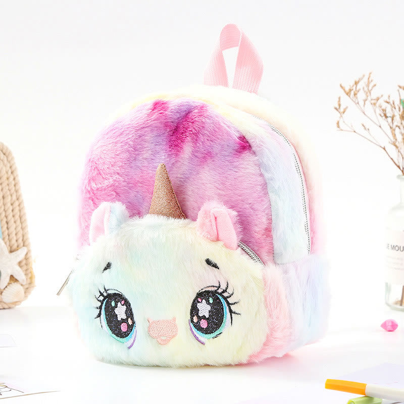 Rucksack für Frauen Einhorn pelzigen niedlichen Cartoon Kleinkinder Kinder Schultasche
