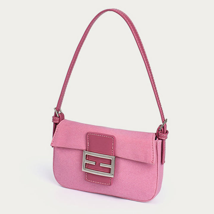 Umhängetasche für Damen, Vintage, mattrosa, elegante Handtasche