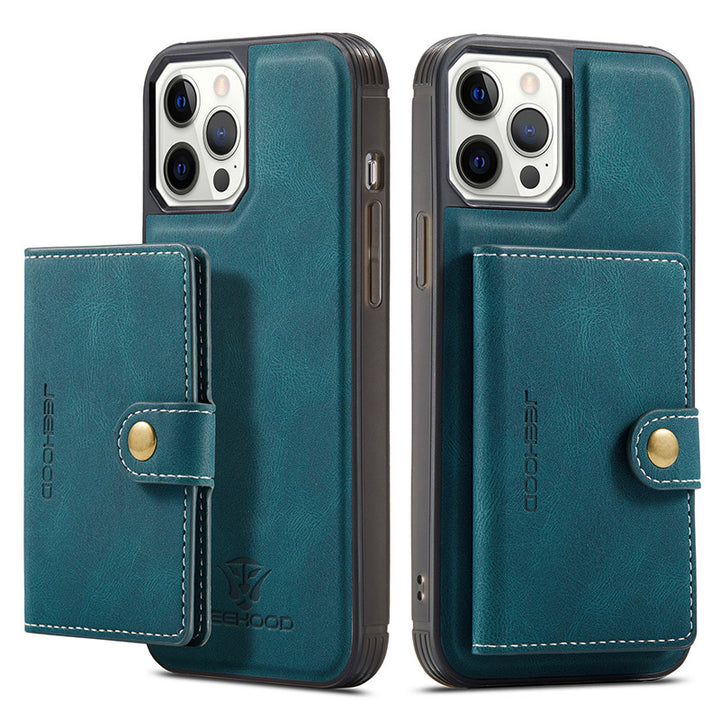 Leder-Brieftaschenhülle, abnehmbarer Kartenhalter, Ständer für iPhone 13 Pro Max, mehrere Modelle optional