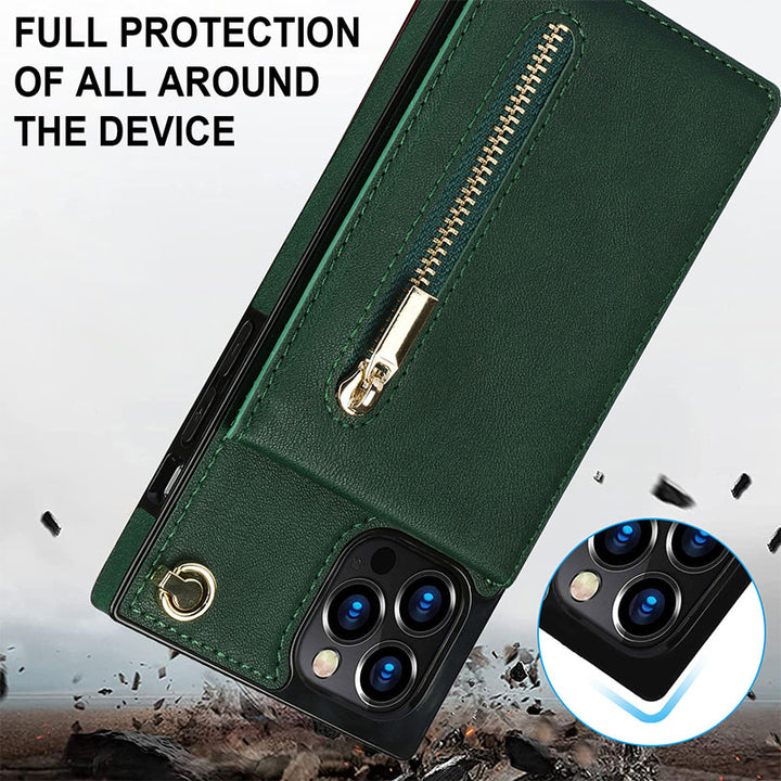 Funktionelle iPhone Samsung Handyhülle Mini Handytasche mit Kartenhalter