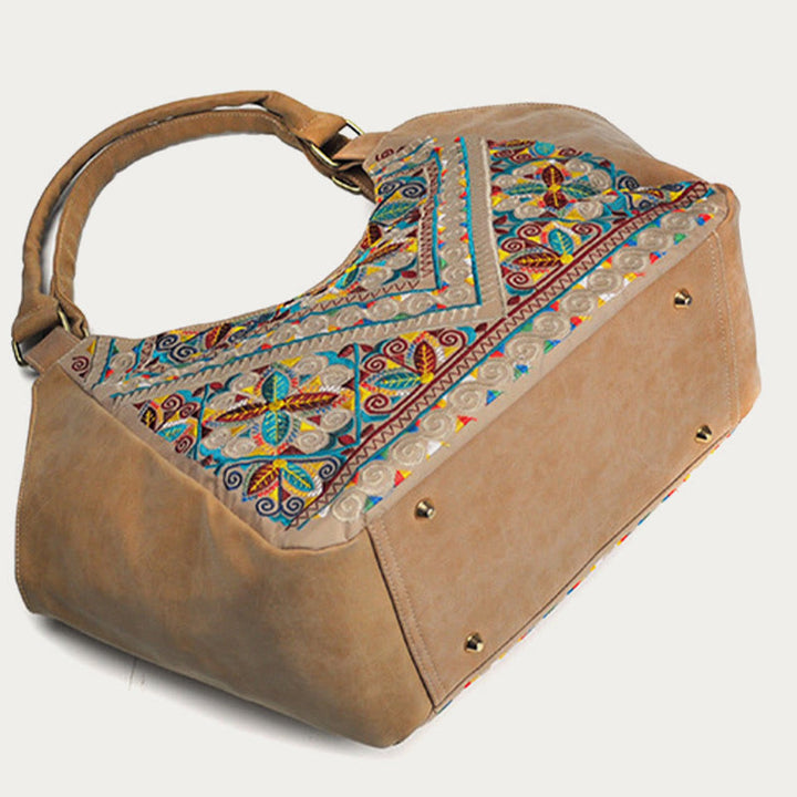 Tote für Frauen Reise ethnischen Stil Muster Leder Schultertasche