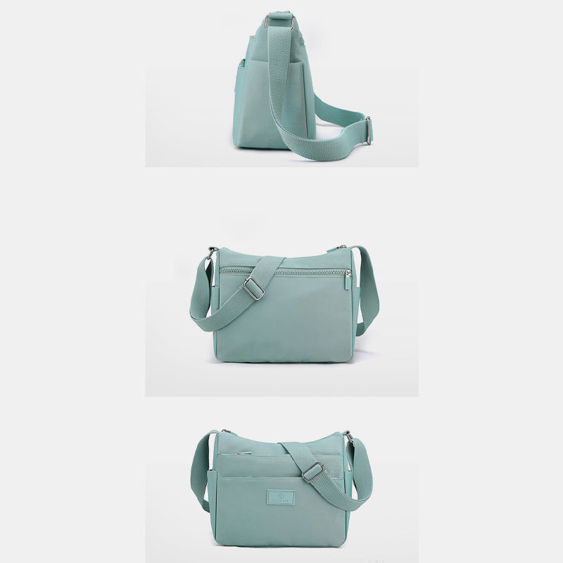 Geräumige Handtaschen mit mehreren Taschen für Damen, einfarbig, lässige Umhängetasche