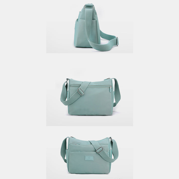Geräumige Handtaschen mit mehreren Taschen für Damen, einfarbig, lässige Umhängetasche