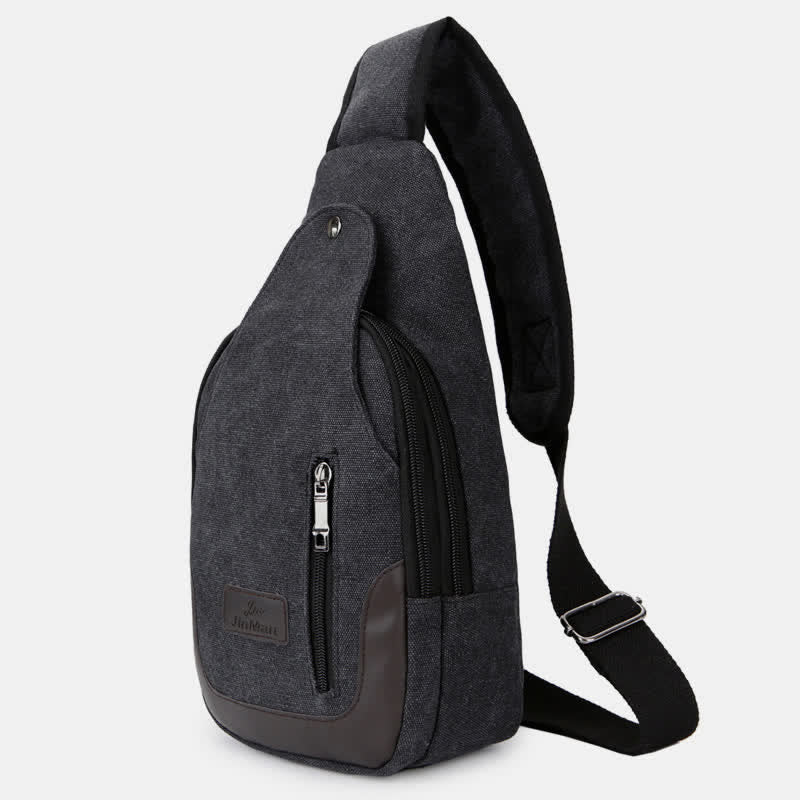 Schultertasche aus Segeltuch für Herren, für Outdoor-Reisen, Camping, Brust, Tagesrucksack