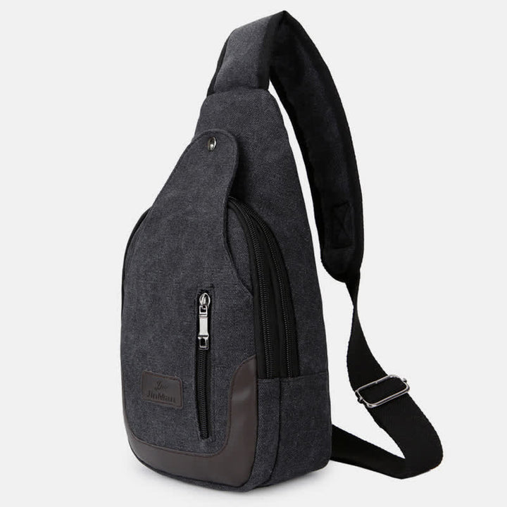 Schultertasche aus Segeltuch für Herren, für Outdoor-Reisen, Camping, Brust, Tagesrucksack