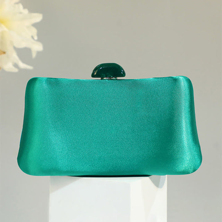 Abendtasche für Damen, schlichte, quadratische Clutch mit einfarbigem Verschluss
