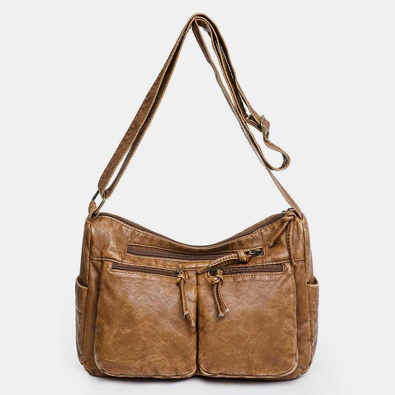 Umhängetasche im Vintage-Stil mit vielen Taschen und großem Fassungsvermögen