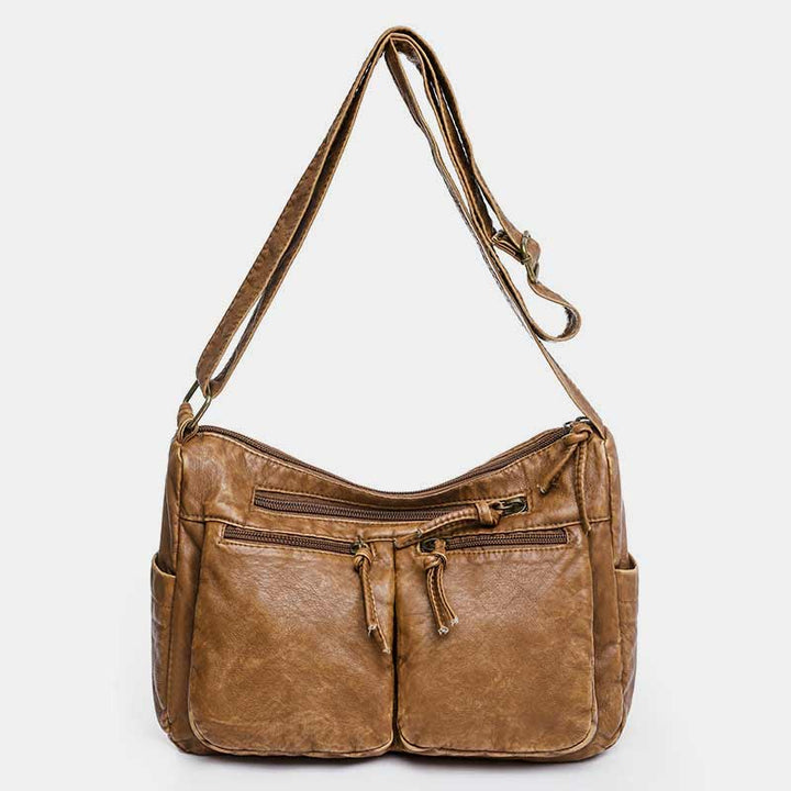 Umhängetasche im Vintage-Stil mit vielen Taschen und großem Fassungsvermögen