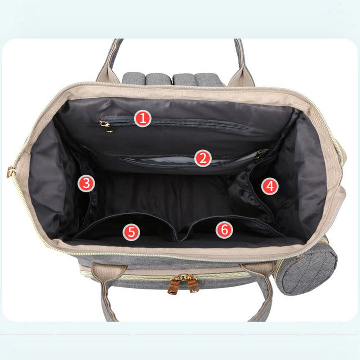 Multifunktionale Mama-Tasche mit Kinderbett, einfacher wasserdichter Oxford-Rucksack