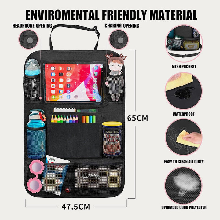 Auto-Organizer für die tägliche Aufbewahrung von Spielzeug im Autositzrücken