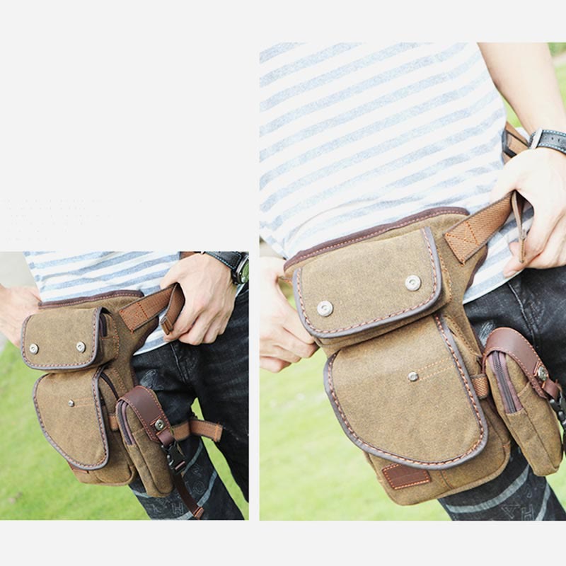 Beintasche für Männer, langlebige vertikale Outdoor-Sport-Canvas-Tasche
