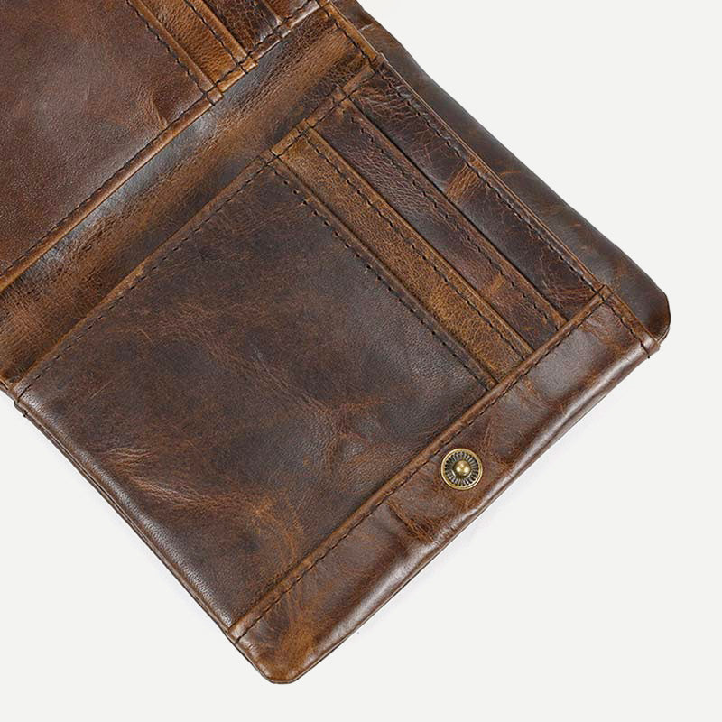Retro Herren Leder Geldbörse Bifold Design Schlank Halter 6-10 Karten