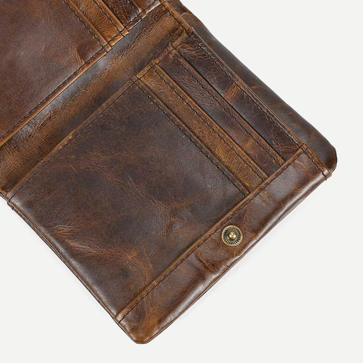 Retro Herren Leder Geldbörse Bifold Design Schlank Halter 6-10 Karten