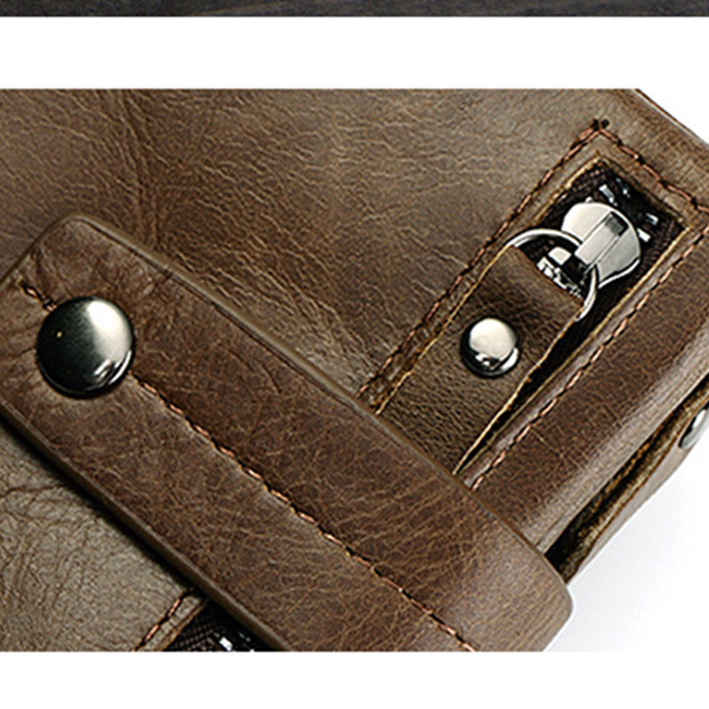 Retro-Geldbörse für Herren aus echtem Leder mit Kartenhalter und herausnehmbarem Münzfach