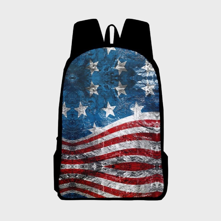 Rucksack mit amerikanischem Flaggen-Print für Teenager, Reisen, Wandern, Camping, Tagesrucksack