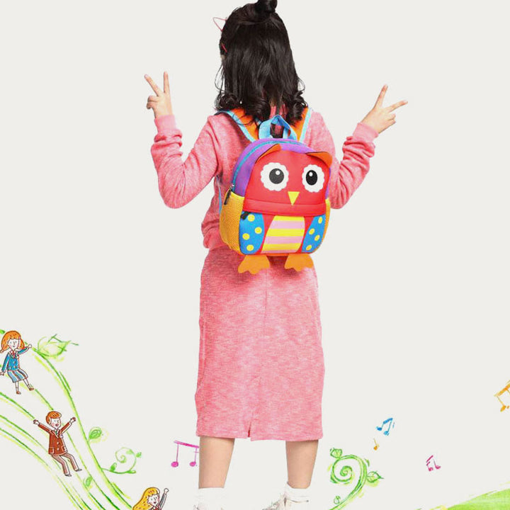 Rucksack für Kinder, süßes Cartoon-Tiermuster, Nylon, Schultasche
