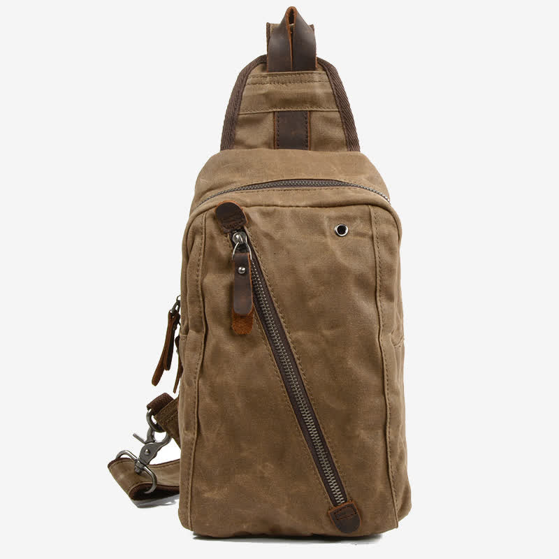 Schultertasche aus Canvas, Brusttasche, Reise-/Wanderrucksack, Umhängetasche, Tagesrucksack