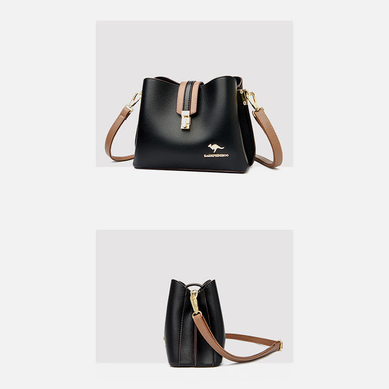Umhängetasche für Damen, großzügige Schultertasche aus PU-Leder