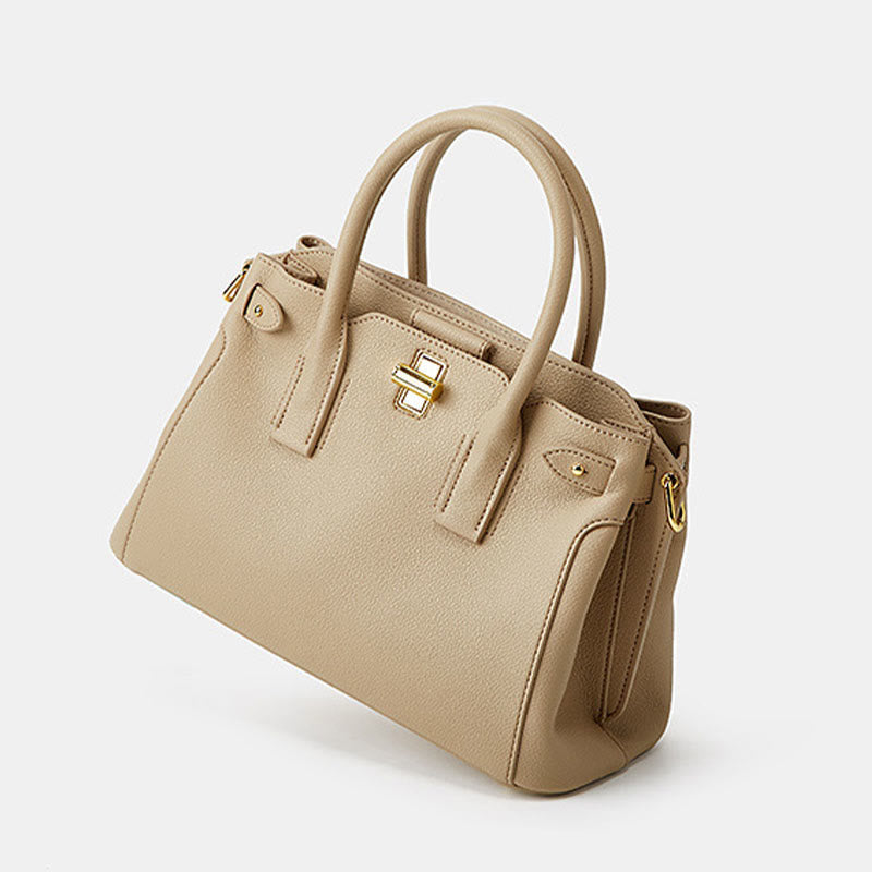 Elegante Handtasche für Damen, große, klassische Tragetasche aus veganem Leder