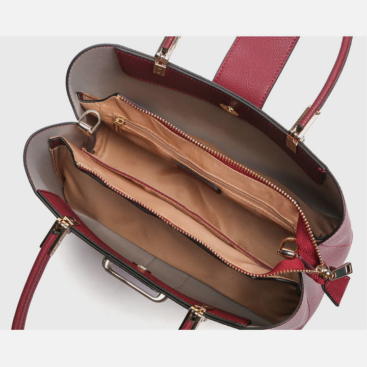 Damen Elegante Handtasche Schlangenhaut Textur Dekor Strapazierfähiges Leder Tote