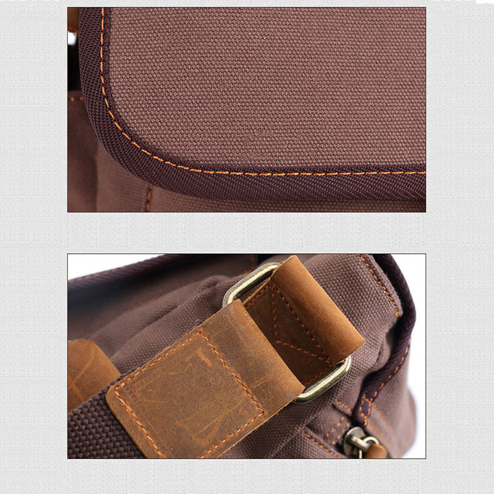 Vintage Messenger Bag aus Canvas mit großem Fassungsvermögen 