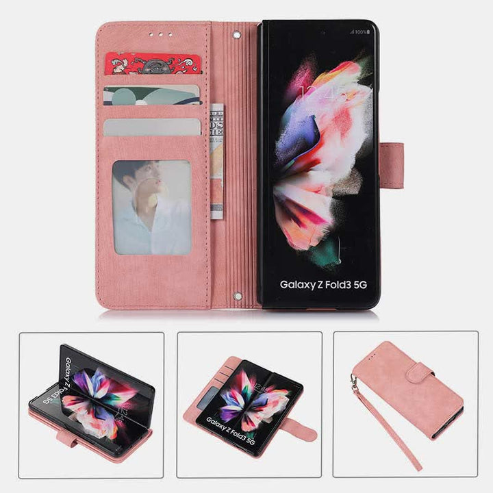 Brieftaschenhülle für Galaxy Z Fold 5/4/3 mit S-Pen-Halter und Umhängegurt