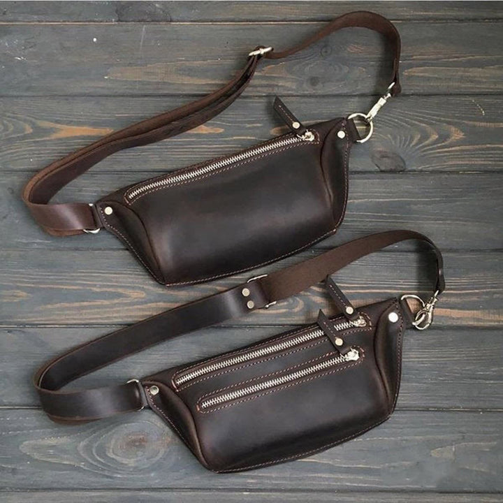 Gürteltasche für Damen und Herren, Outdoor, Hüfttasche mit Doppelreißverschluss, Brusttasche
