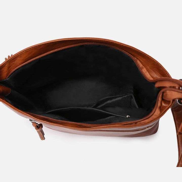Minimalistische Kunstleder Geldbörse Dreilagig Vintage Damen Umhängetasche