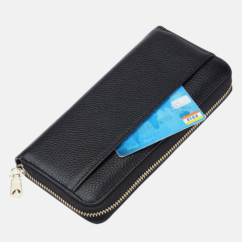 RFID-Geldbörse mit großem Fassungsvermögen, klassischer Kartenhalter, lange Geldbörse